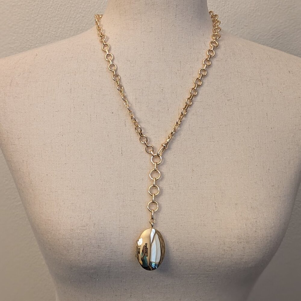 Anthropologie Gold Chain Necklace with Pendant